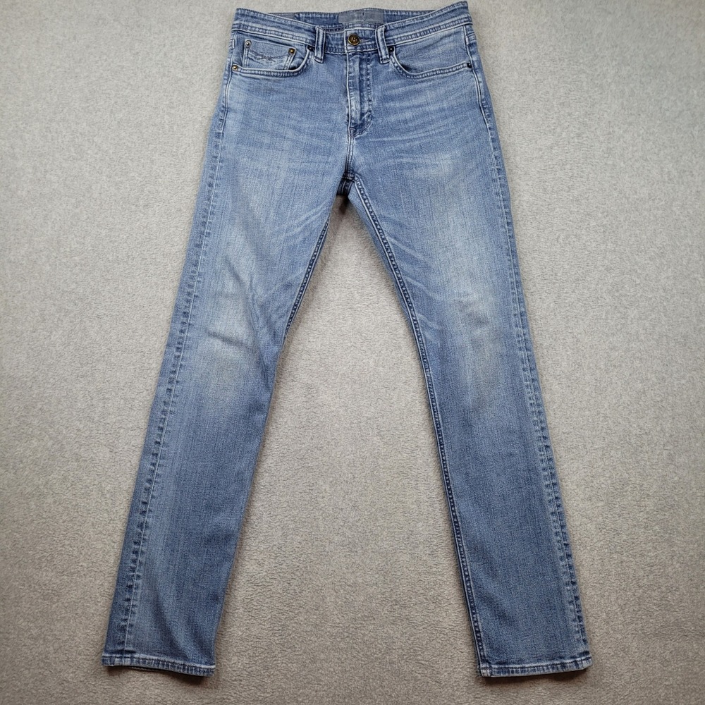 Revtown Decade Denim Jeans Mens 30x32 Blue Slim Straight Stretch Light Wash